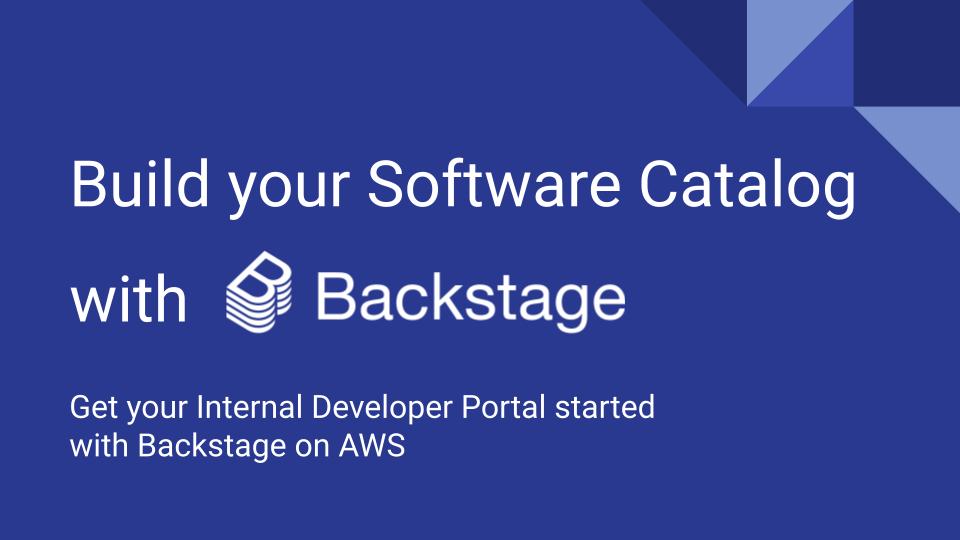 Live Online- Build your Software Catalog with Backstage